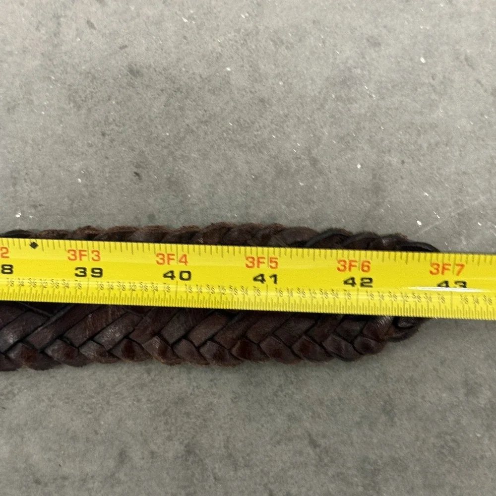 BED|STU Cobbler Series Genuine Leather Woven Belt Braided Brass XL 42